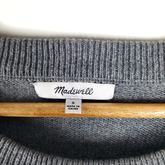 Madewell Grey Tie Cuff Pullover Sweater Size Small - Picture 5 of 8